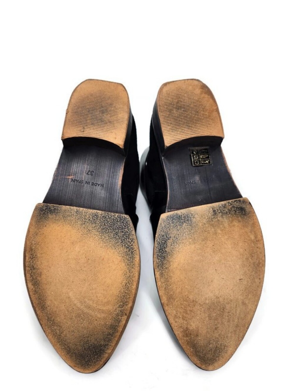 Free People Maverick Chelsea Black Leather Suede Silver Western Buckle Shooties - Picture 13 of 14